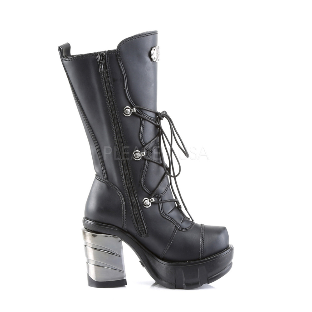 Gothic Platform Studded Lace Up High Heel Boots - Picture 5 of 5